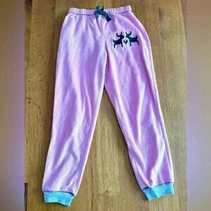 Kids Pink Fleece elastic waist pants